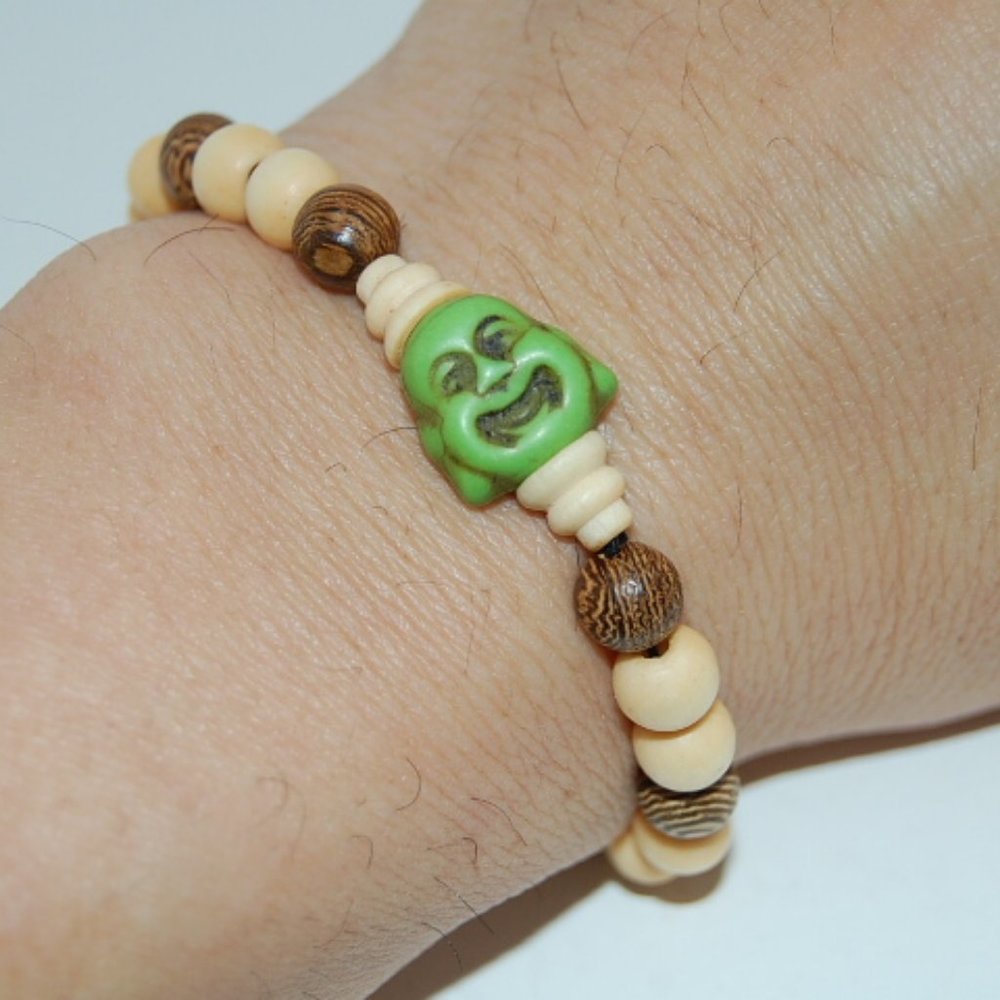 Buddha Bracelet,Wood Bracelet,Elastic Stretch Bracelet